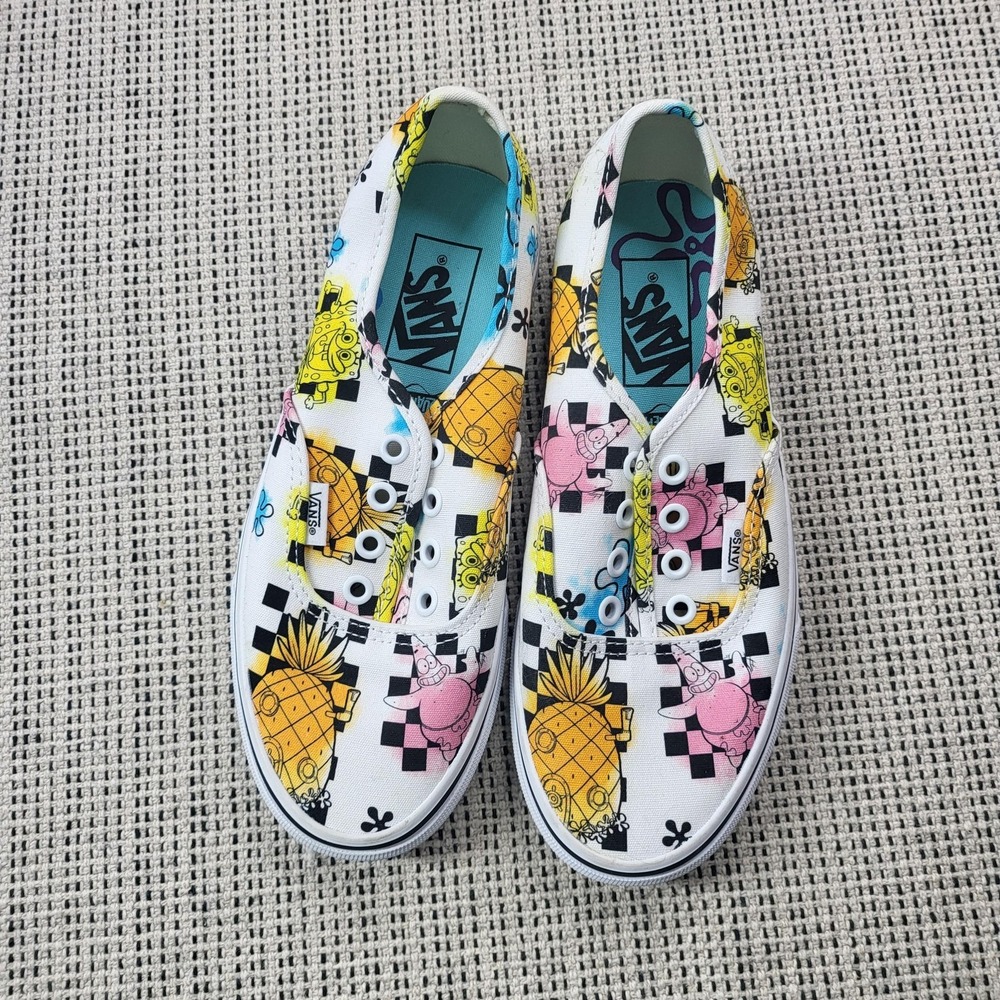 Vans‎ Shoes Mens Size 5.5 Multicolor Check SpongeBob SquarePants Canvas Sneakers